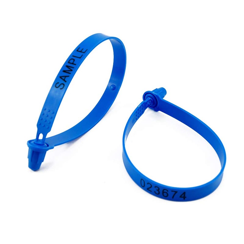 EASY 100 Tamper Proof Seals High Security Shipping Tags Numbered Security Seals Blue Plastic Seal Tags - Image 2